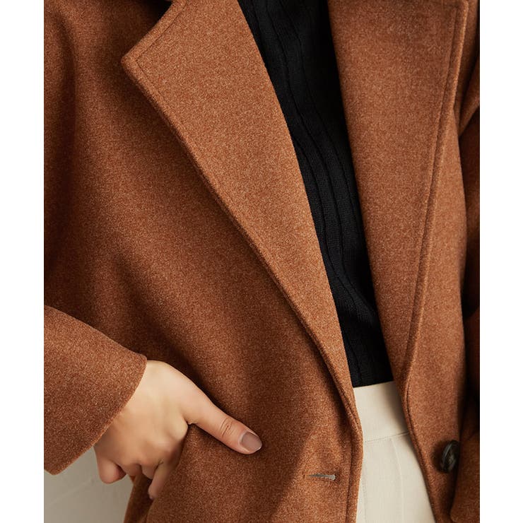 杢フェイクウールチェスターコート コート ロングコート アウター