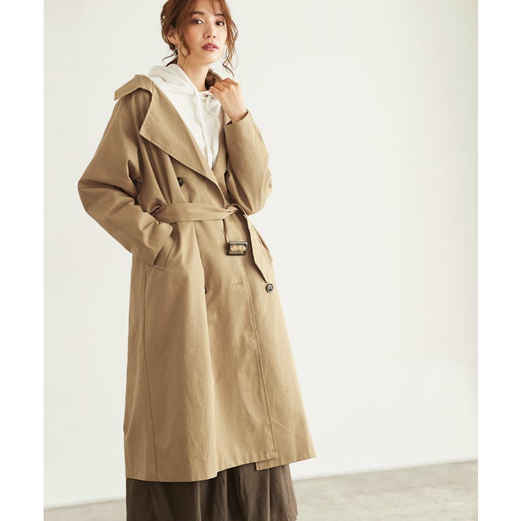 オーシバル☘️ トレンチコート　ロング　ネイビー　5サイズ　スプリングコート トレンチコート レディース スプリングコート ロングコート