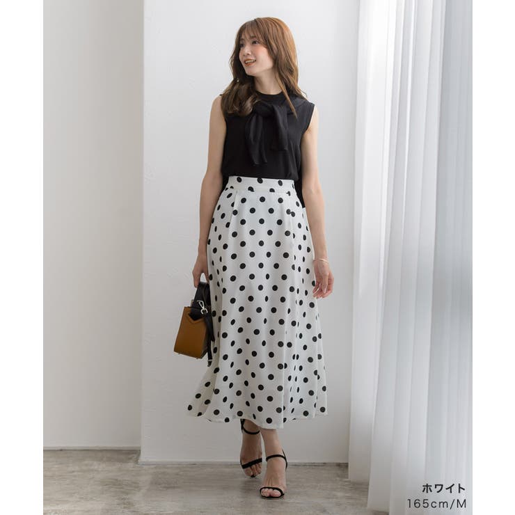 franche lippee ドット柄フレアスカート M ドット柄シアーフレアスカート[an1578] | レディース