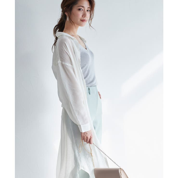 シースルーシャツワンピース ワンピース シャツワンピース シャツワンピ | Pierrot | 詳細画像7 