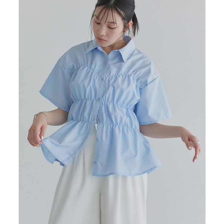 [ECLAM] ウエストシャーリングデザインブラウス ブラウス | Pierrot | 詳細画像1 