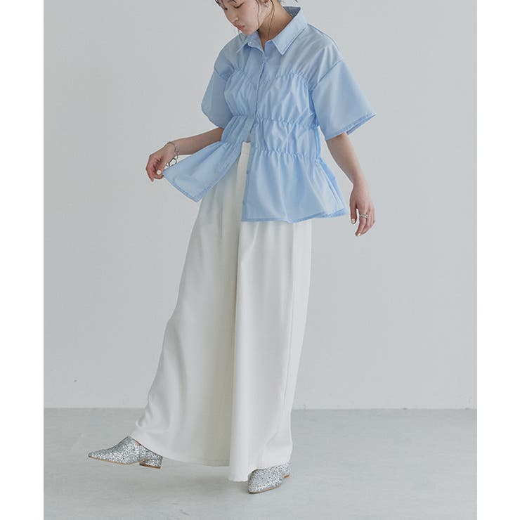 [ECLAM] ウエストシャーリングデザインブラウス ブラウス | Pierrot | 詳細画像14 