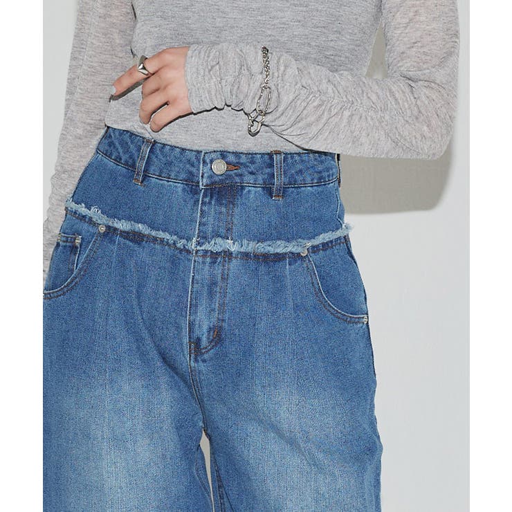 [ECLAM] フリンジデザインデニムパンツ デニム | Pierrot | 詳細画像3 