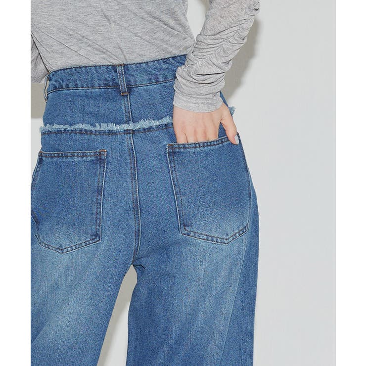 [ECLAM] フリンジデザインデニムパンツ デニム | Pierrot | 詳細画像4 