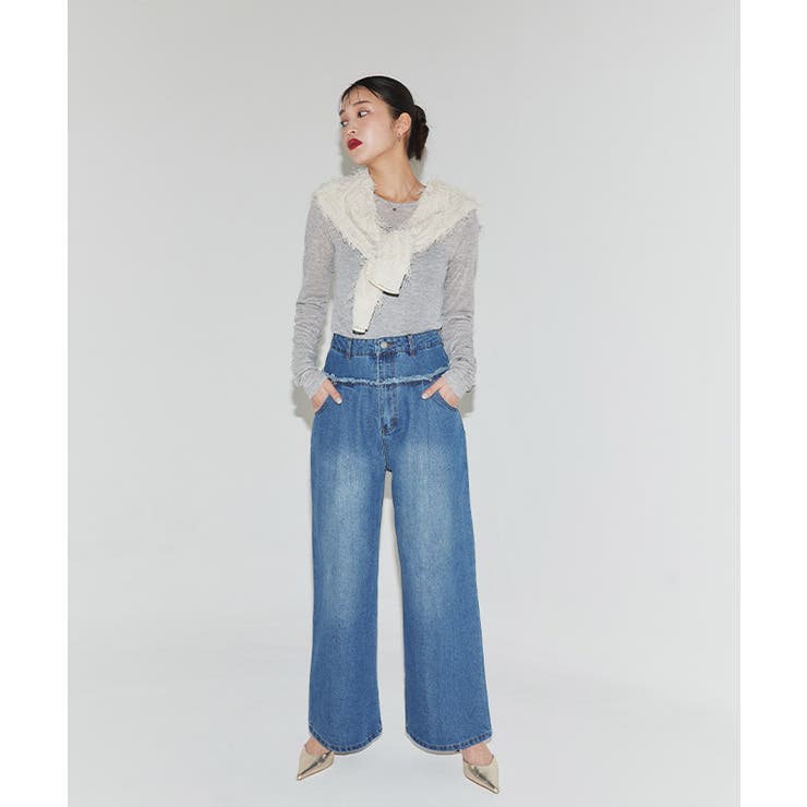 [ECLAM] フリンジデザインデニムパンツ デニム | Pierrot | 詳細画像15 