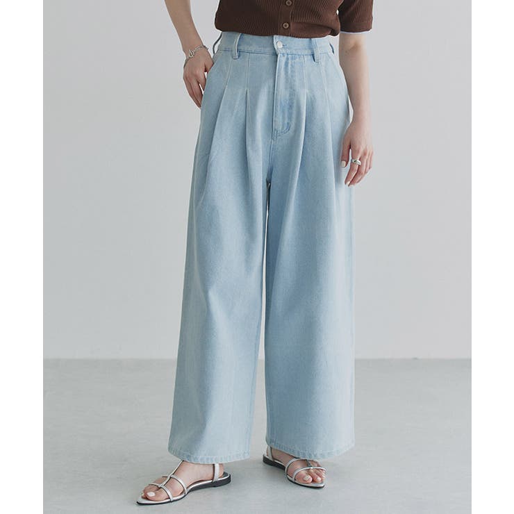 ブリーチ | [ECLAM] タックデザインデニムパンツ デニム | Pierrot