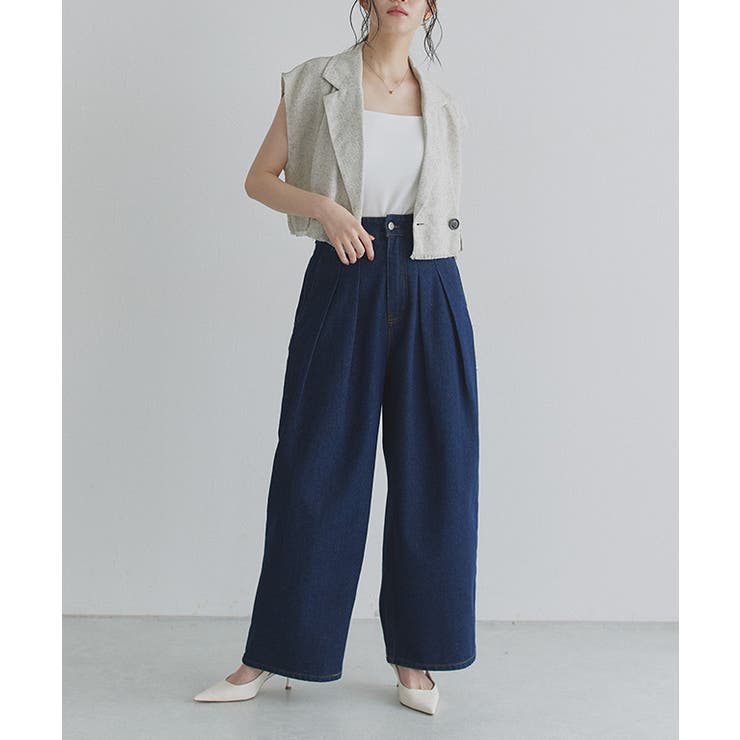 [ECLAM] タックデザインデニムパンツ デニム | Pierrot | 詳細画像26 