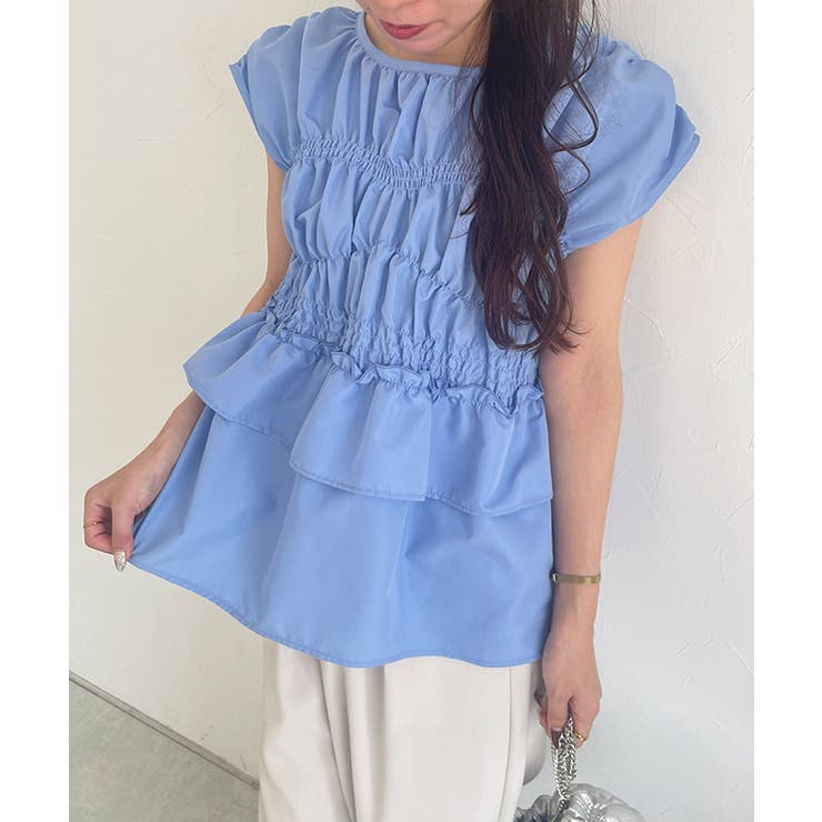 [ECLAM] シャーリングデザインブラウス ブラウス | Pierrot | 詳細画像15 