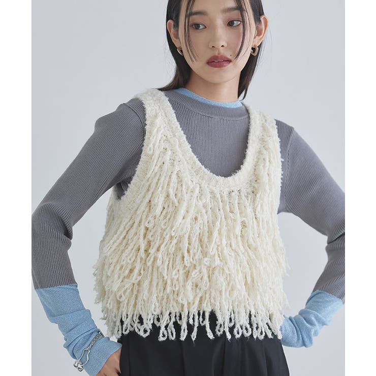 ループヤーンニットベスト ベスト ニット[品番：PRTW0005616