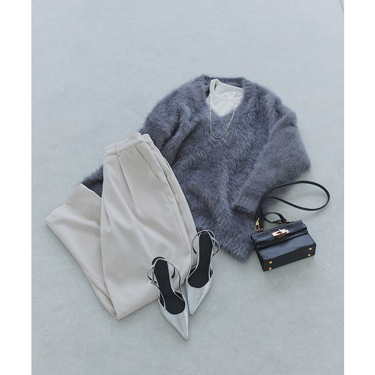 [ECLAM] シャギーＶネックニット ニット | Pierrot | 詳細画像4 