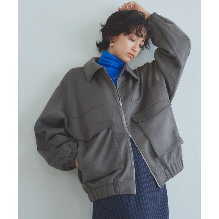 チャコール | [RASW]フェイクスエードフライトジャケット フライトジャケット フェイクスエ… | Pierrot