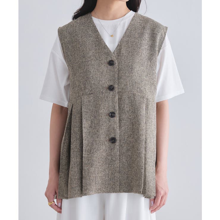 [ECLAM]サマーツイードタックジレベスト 旬 着映え | Pierrot | 詳細画像7 