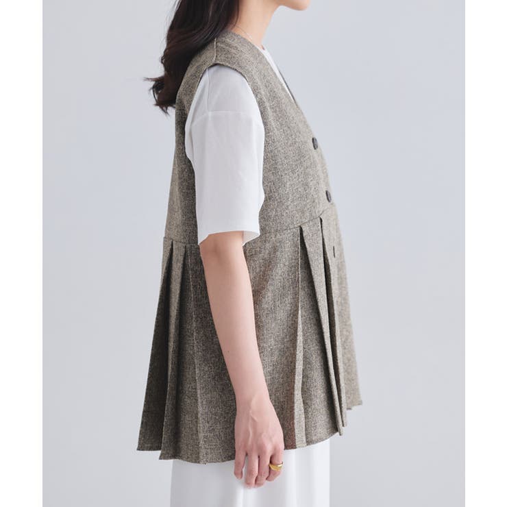 [ECLAM]サマーツイードタックジレベスト 旬 着映え | Pierrot | 詳細画像8 