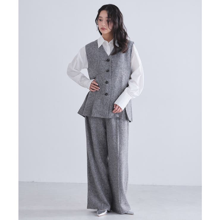 [ECLAM]サマーツイードタックジレベスト 旬 着映え | Pierrot | 詳細画像16 