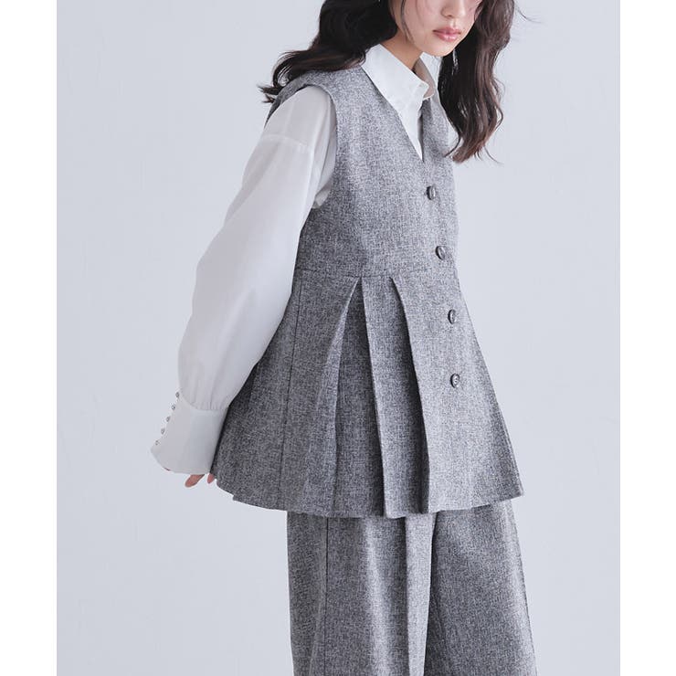 [ECLAM]サマーツイードタックジレベスト 旬 着映え | Pierrot | 詳細画像17 