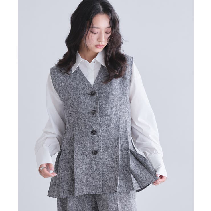 [ECLAM]サマーツイードタックジレベスト 旬 着映え | Pierrot | 詳細画像18 