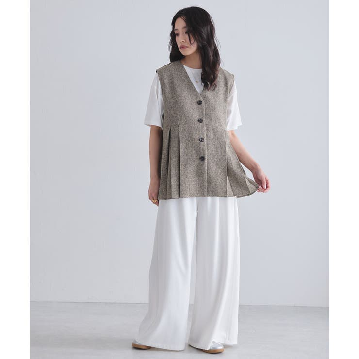 [ECLAM]サマーツイードタックジレベスト 旬 着映え | Pierrot | 詳細画像20 