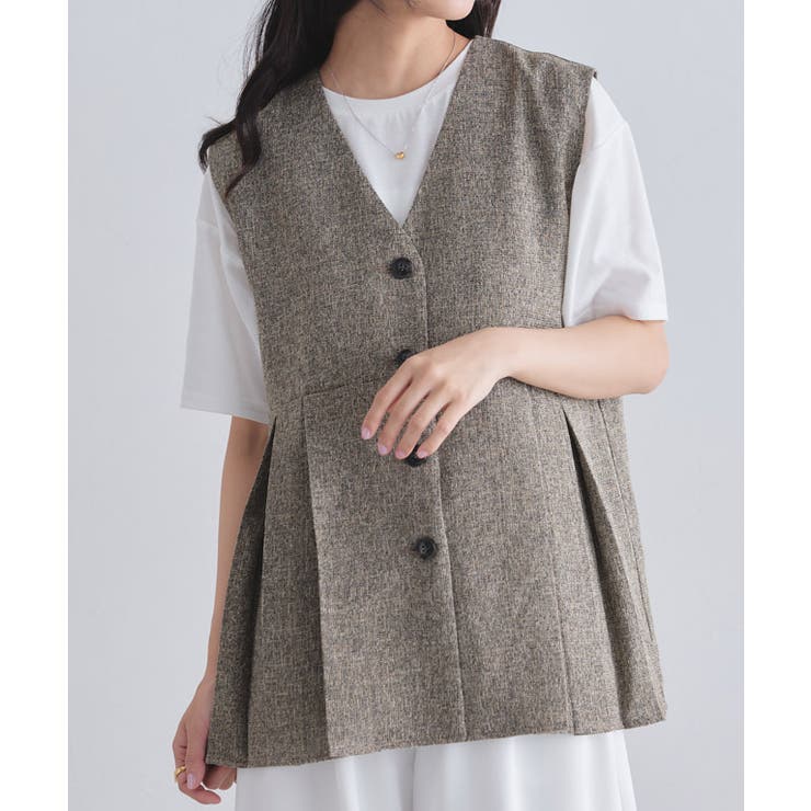 [ECLAM]サマーツイードタックジレベスト 旬 着映え | Pierrot | 詳細画像21 