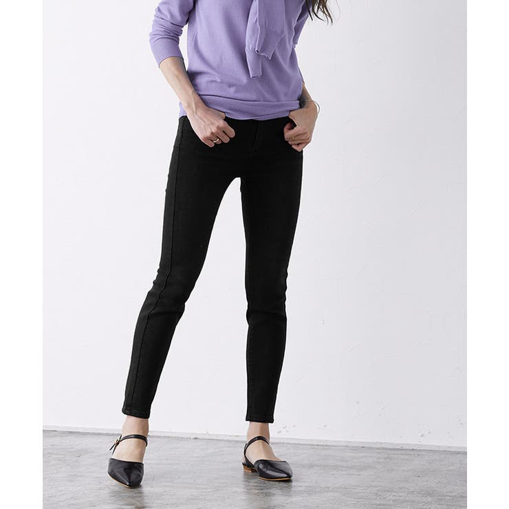 ウォッシュ/ブラック | アンクル丈 スキニー デニムパンツ | Pierrot