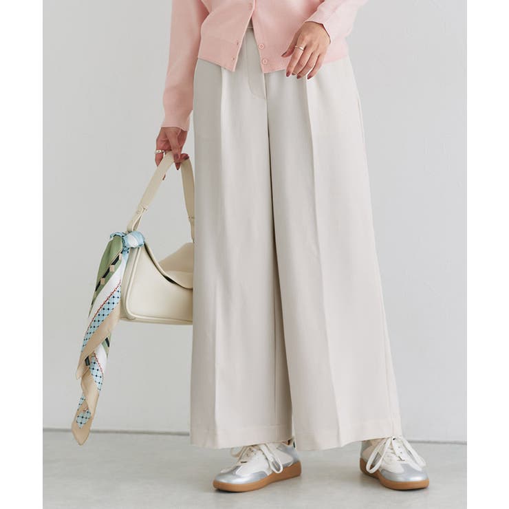 10サイズ展開 高見えワイドパンツ 低身長[品番：PRTW0004472]｜Pierrot