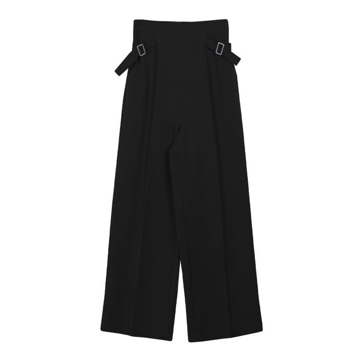 サイドベルトハイウエストパンツ ワイドパンツ ハイウエスト