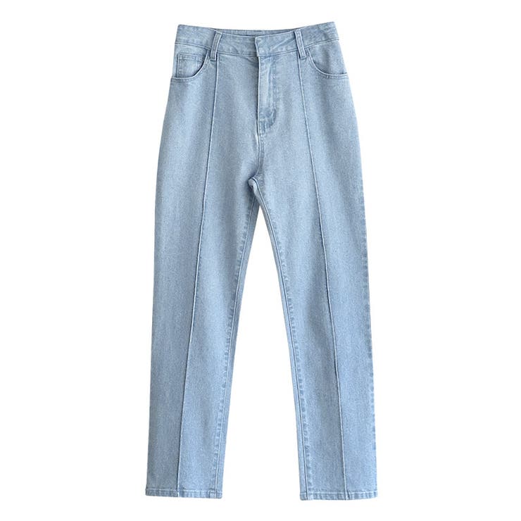 ピンタックストレートデニム デニムパンツ ジーンズ[品番