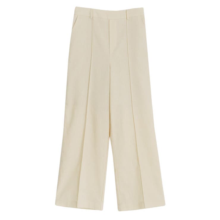 アイボリー | 麻混ピンタックボックスパンツ ボックスパンツ ピンタック | Pierrot