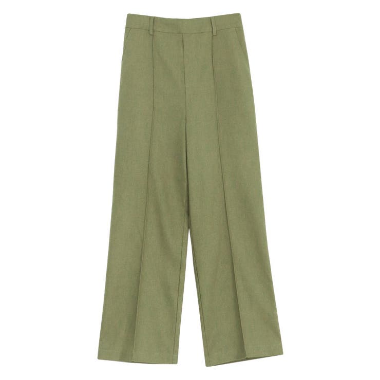 ライトカーキ | 麻混ピンタックボックスパンツ ボックスパンツ ピンタック | Pierrot