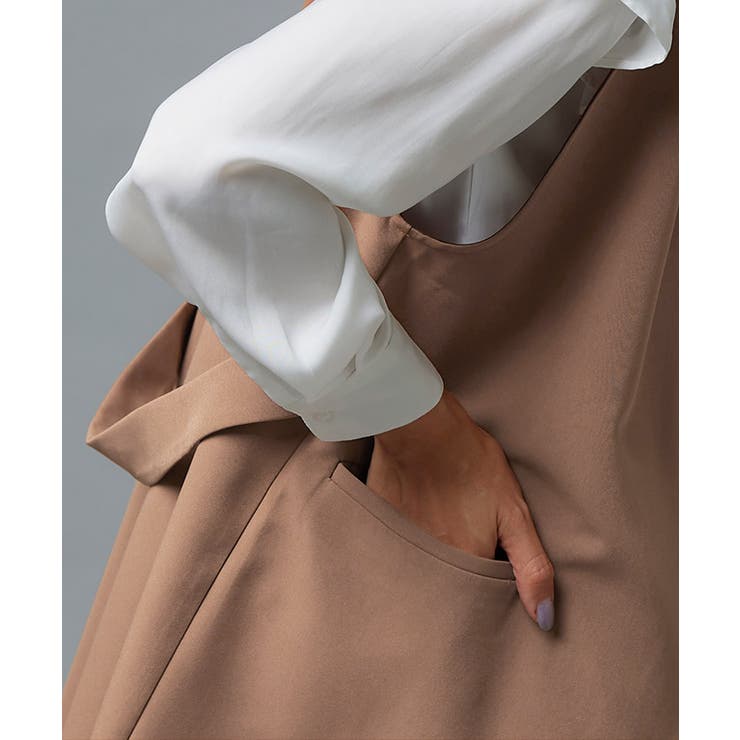 ノーカラージレ ノーカラー ジレ ノースリーブ ジャケット[品番