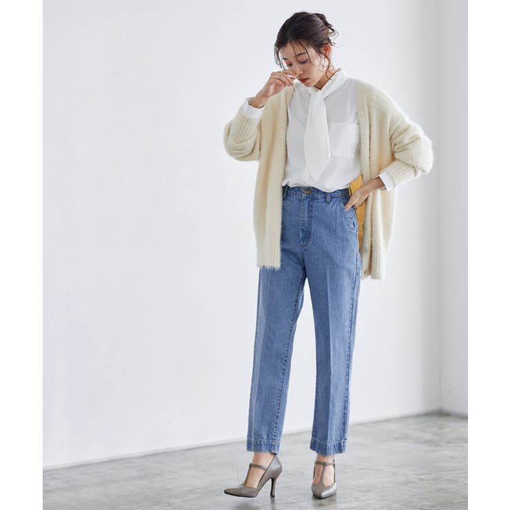 フランス発★Sandro きれいめ上品 センタープレス デニム パンツ センタープレスデニム デニム ジーンズ[品番：PRTW0003581