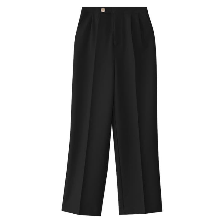 ブラック | ボタンデザインタックパンツ 春 ピエロ | Pierrot