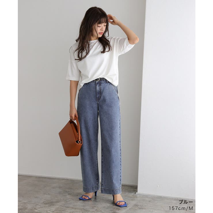 ワイドデニム デニム ワイド[品番：PRTW0004286]｜Pierrot