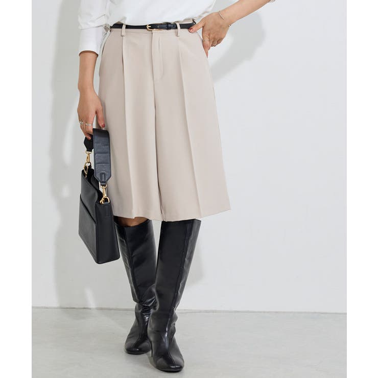 グレージュ | タックハーフパンツ ハーフパンツ きれいめ | Pierrot