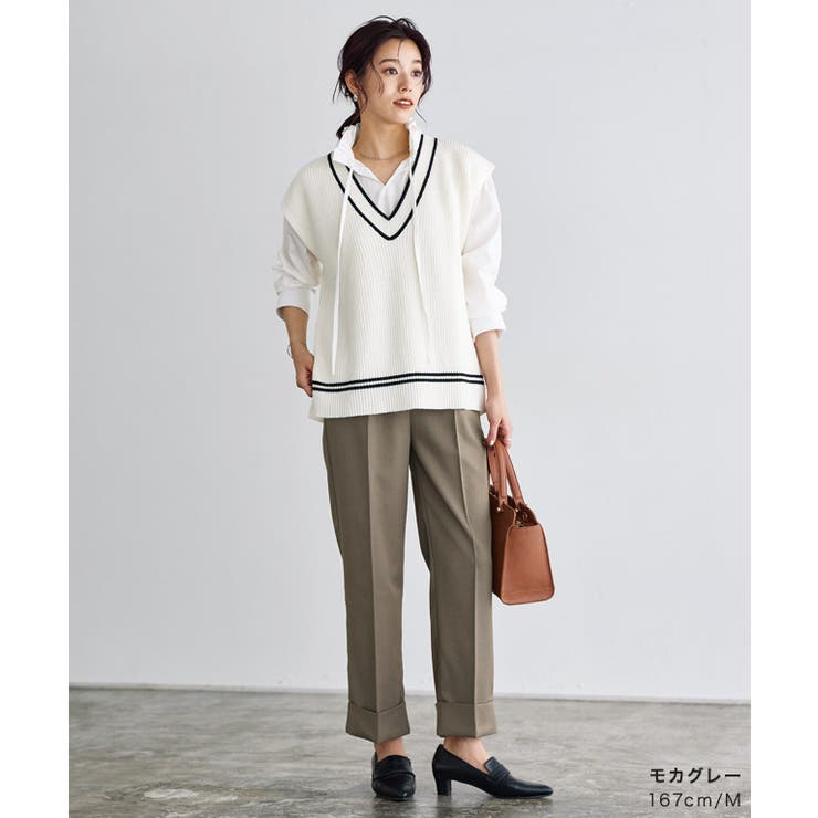 裾ダブルストレートパンツ パンツ ストレート[品番：PRTW0004424