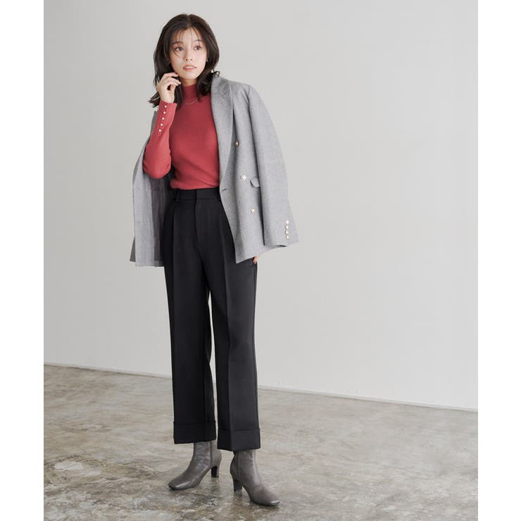 裾ダブルストレートパンツ パンツ ストレート[品番：PRTW0004424