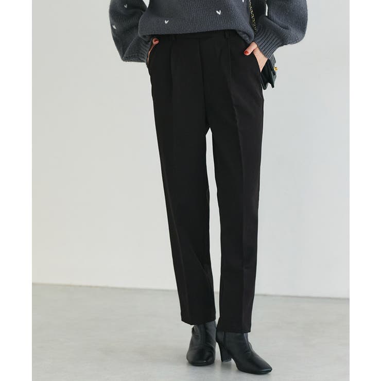 ブラック | 10サイズ展開 高見えゆるテーパードパンツ 10サイズ展開 | Pierrot