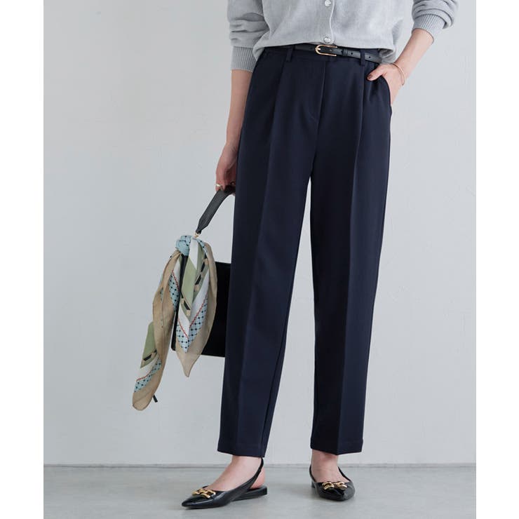 ダークネイビー | 10サイズ展開 高見えゆるテーパードパンツ 10サイズ展開 | Pierrot