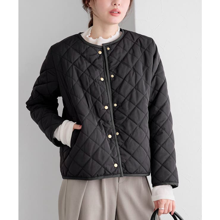 ブラック×ブラック | 選べる丈キルティングコート コート キルティング | Pierrot