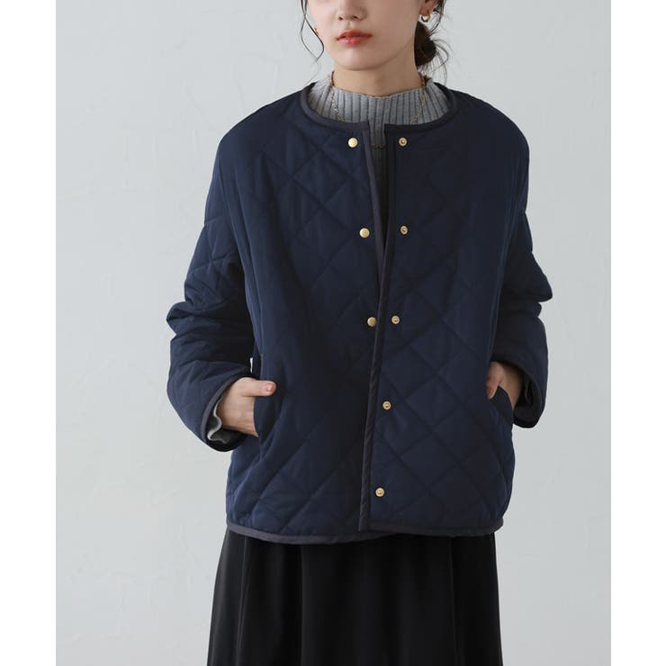 ネイビー×ネイビー | 選べる丈キルティングコート コート キルティング | Pierrot