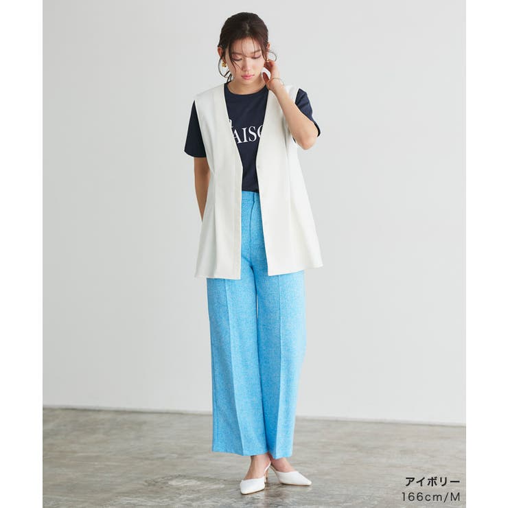 ノーカラータックジレ ジレ ベスト[品番：PRTW0004636]｜Pierrot