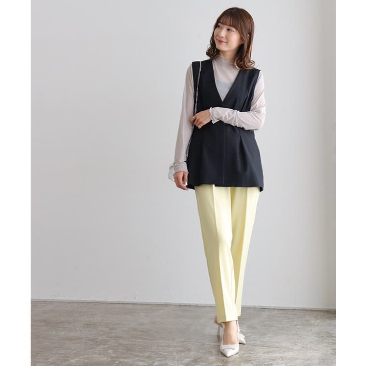 ノーカラータックジレ ジレ ベスト[品番：PRTW0004636]｜Pierrot