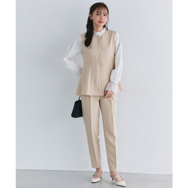 B/ライトベージュ | 選べるペプラムセットアップ セットアップ ペプラム | Pierrot