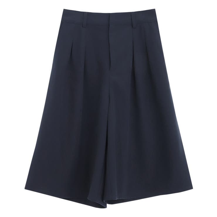 ネイビー | ハイウエストフレアハーフパンツ ハーフパンツ フレア | Pierrot