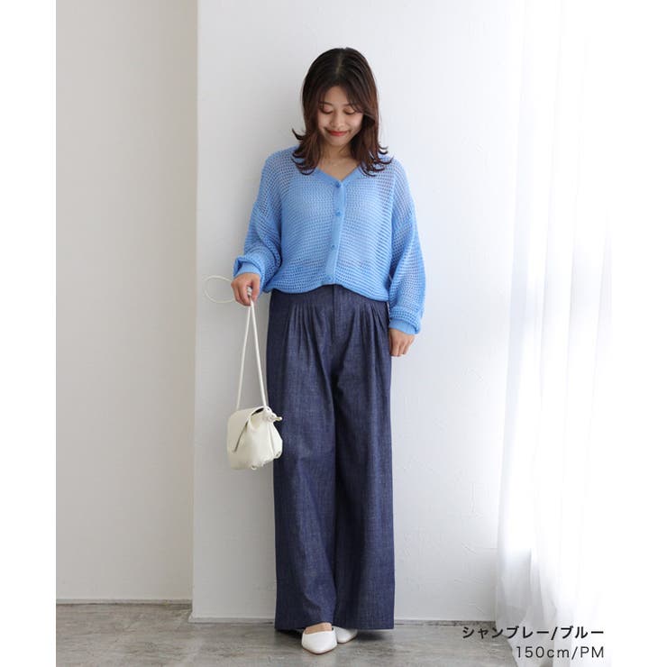 タックデザインワイドパンツ ワイドパンツ タック[品番