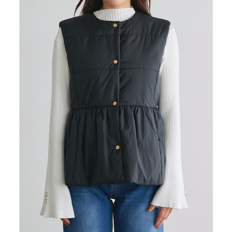 中綿ペプラムベスト 中綿 ペプラム | Pierrot | 詳細画像6 