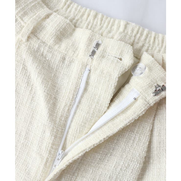 ラメツイードワイドパンツ ワイドパンツ ラメ糸[品番：PRTW0005067