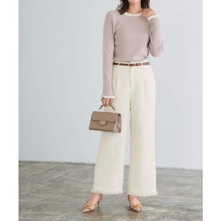 ☆美品☆ forte_forte 総柄 ラメ ライン ワイド パンツ ☆美品☆ forte_forte 総柄 ラメ ライン ワイド パンツ - メルカリ