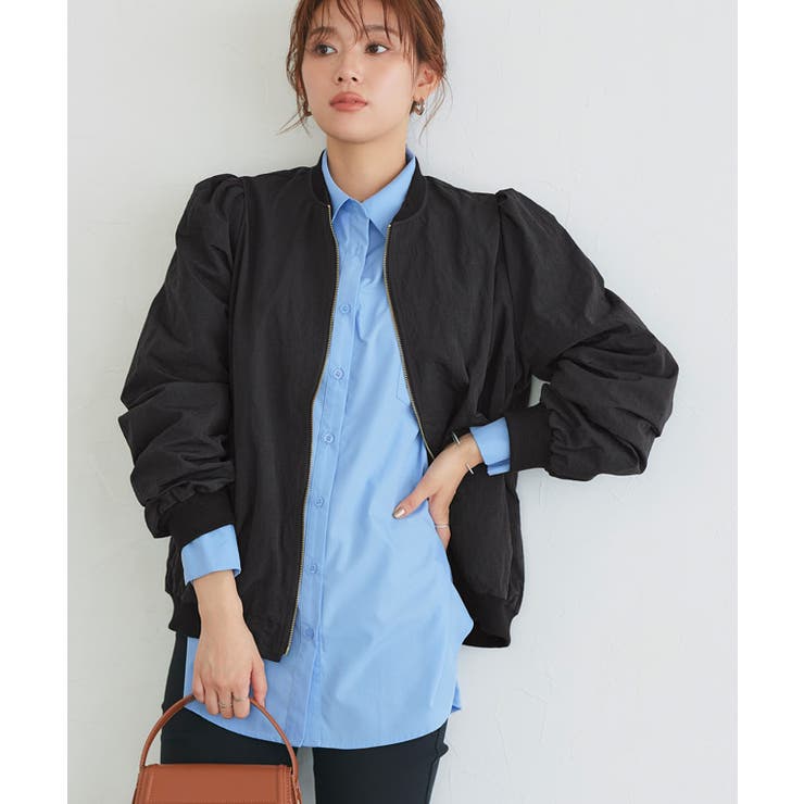 ブラック | パフスリーブMA 1ブルゾン MA | Pierrot