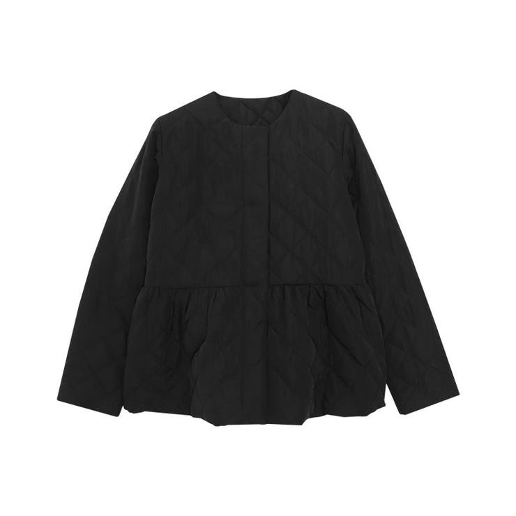 ブラック | ノーカラーフレアキルティングブルゾン ブルゾン ノーカラー | Pierrot