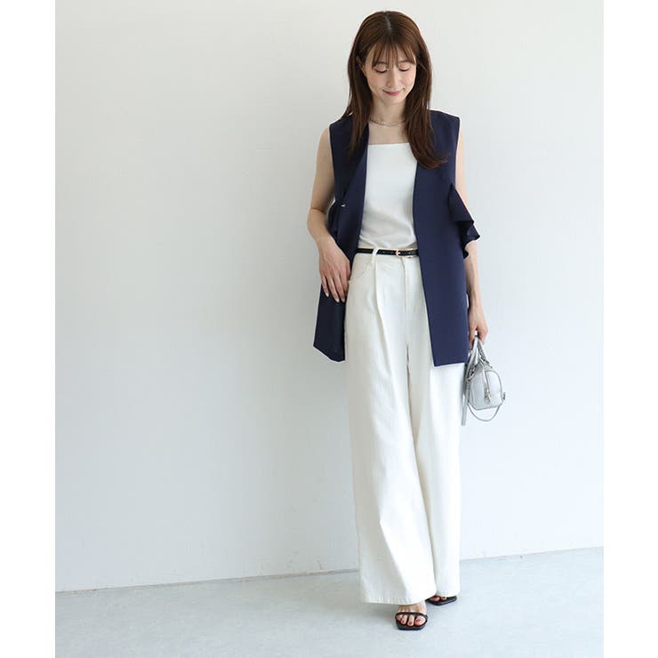 Neige お袖フリル ボンディング テーラード ジレ 新品未使用 Neige]フリルポケット付きジレ | KOBUNSHA SELECT SHOP | [Neige